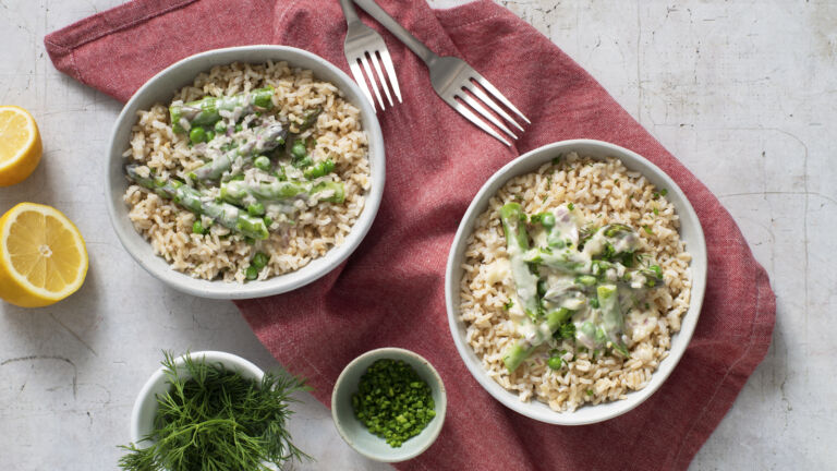 Rice and Asparagus Recipe with Lemon Butter Sauce