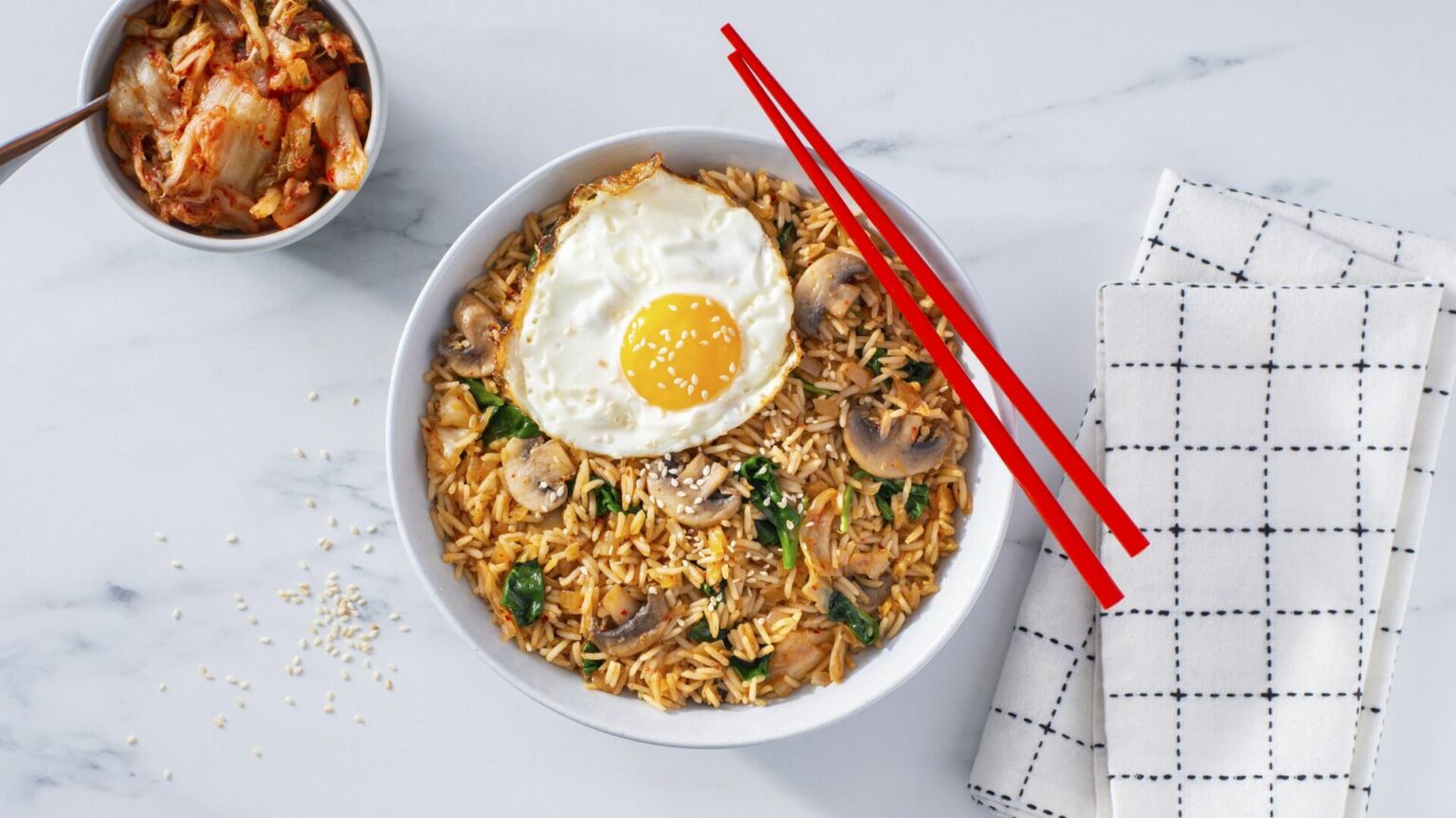 Kimchi Rice Bowl with Fried Egg Recipe