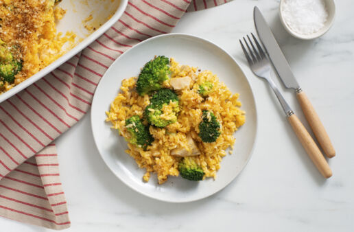homebaked cheesy chicken and broccoli with rice