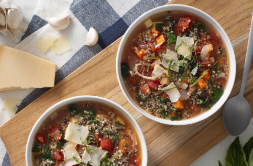 Minestrone Soup with Quinoa and Parmesan