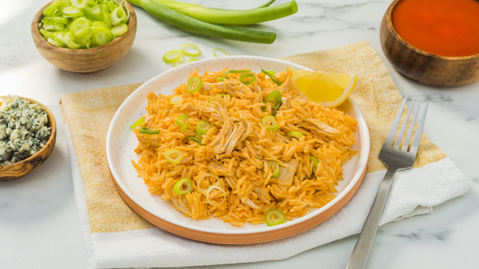 Instant Pot Cheesy Buffalo Chicken Rice