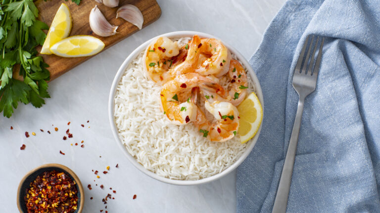 Garlic Butter Shrimp Scampi with Rice Recipe