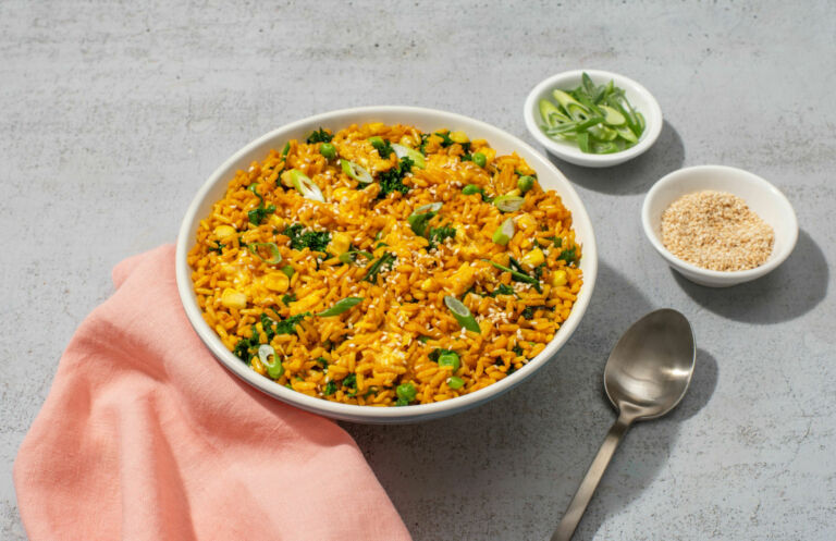 Turmeric Fried Rice with Greens