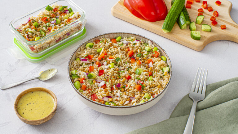 Edamame Brown Rice & Lentil Salad