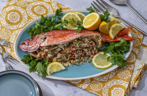 Baked stuff snapper