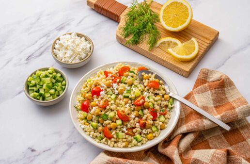 Mediterranean pearl couscous salad